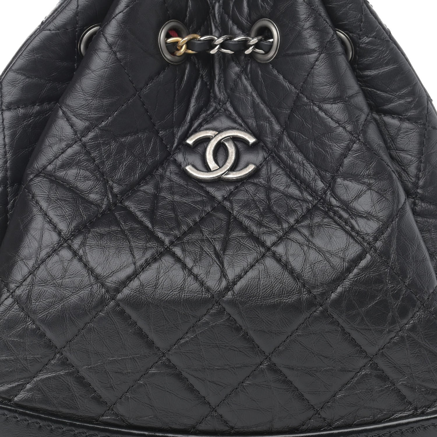 Chanel Aged Calfskin Quilted Small Gabrielle Backpack Black 8 of 12