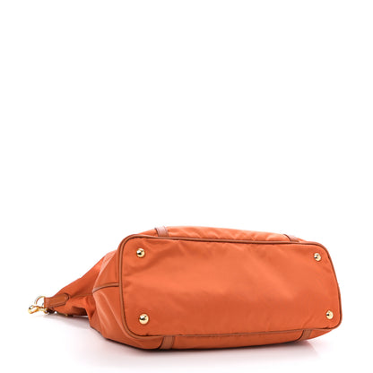 Prada Tessuto Nylon Saffiano Tote Papaya 4 of 10