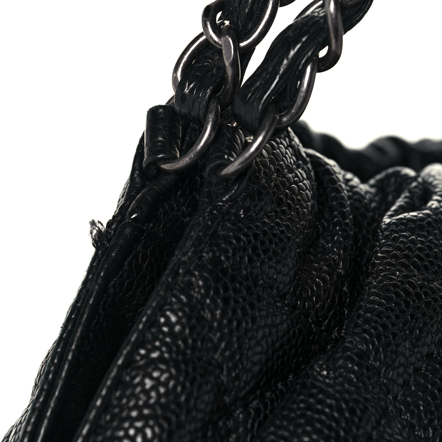 Chanel Distressed Glazed Caviar Quilted Large Elastic Tote Black 8 of 13