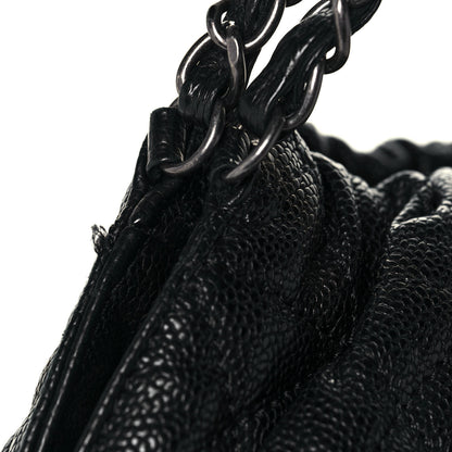 Chanel Distressed Glazed Caviar Quilted Large Elastic Tote Black 8 of 13