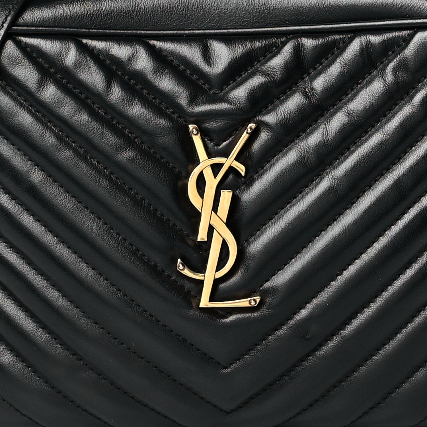 Saint Laurent Calfskin Matelasse Monogram Lou Camera Bag Black 8 of 10
