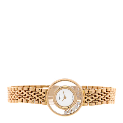 Chopard 18K Yellow Gold 5 Diamond 22mm Happy Diamonds Quartz Watch 2 of 4