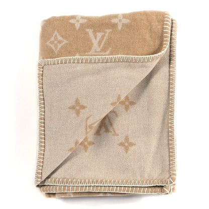 Louis Vuitton Wool Cashmere Monogram Blanket Beige 2 of 2