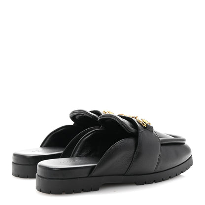 Gucci Goatskin Auroville Horsebit Mules 38 Black 5 of 10