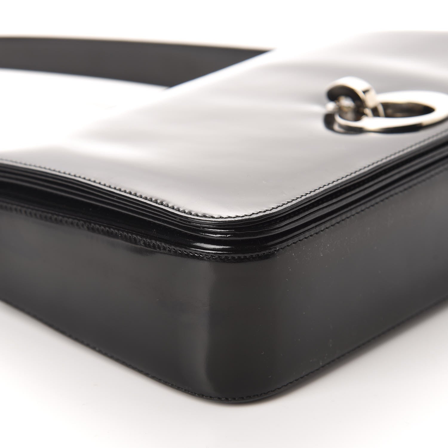 Christian Dior Glazed Calfskin Shoulder Bag Black 6 of 10