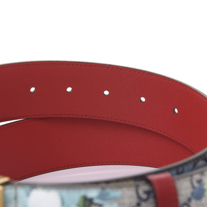 Gucci GG Plus Monogram Blooms Plaque Belt 80 32 Blue 3 of 5