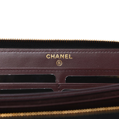 Chanel Caviar Quilted Large Gusset Zip Around Wallet Black 6 of 11