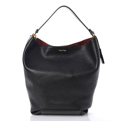 Miu Miu Goatskin Madras Bucket Bag Nero Black Porpora 3 of 10