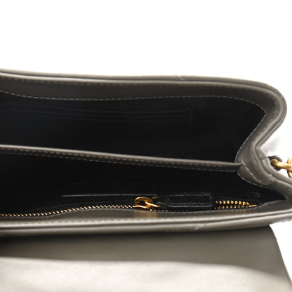 Saint Laurent Calfskin Y Quilted Monogram Toy Loulou Crossbody Bag Grey Kaki 5 of 11