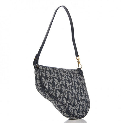 Christian Dior Monogram Mini Saddle Pochette Navy 3 of 7