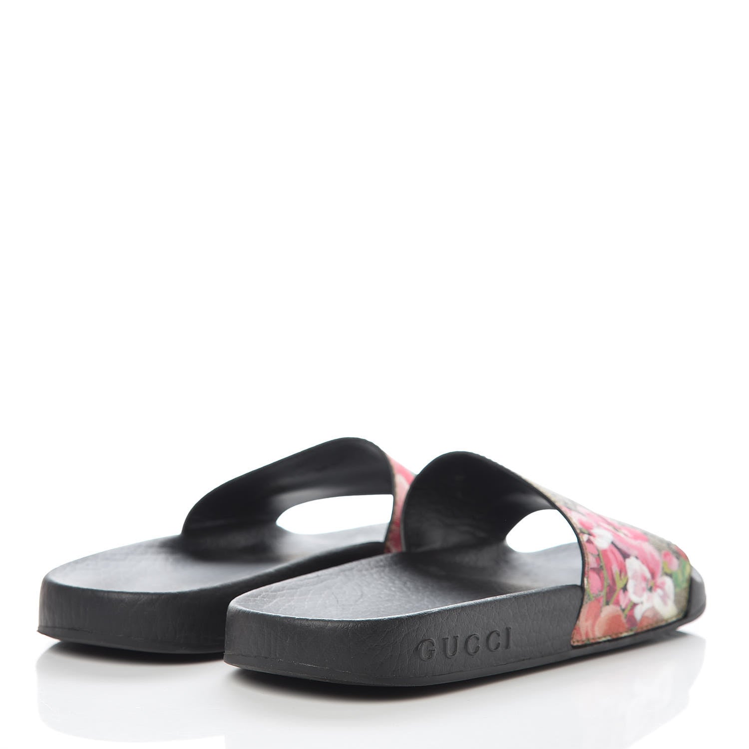 Gucci GG Supreme Monogram Blooms Slide Sandals 34 Beige Multicolor 4 of 11