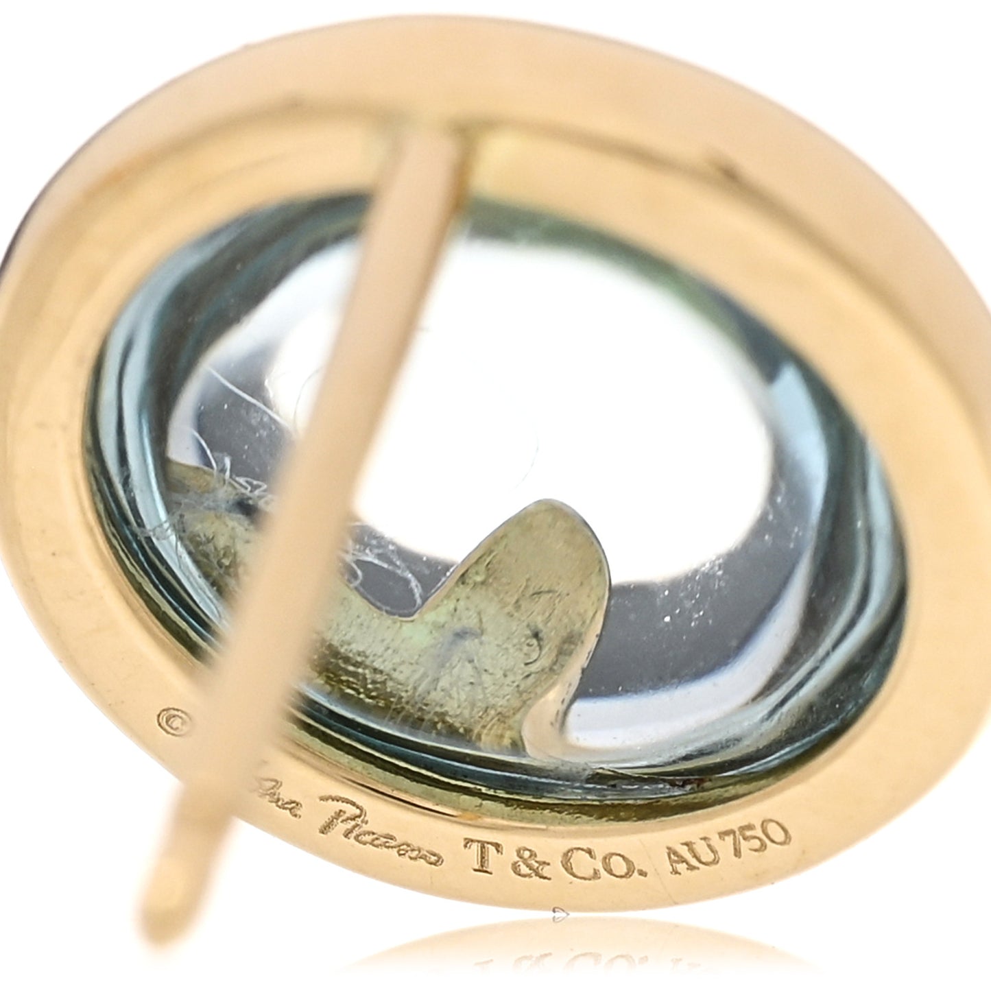 18K Yellow Gold Blue Topaz Paloma Picasso Olive Leaf Earrings