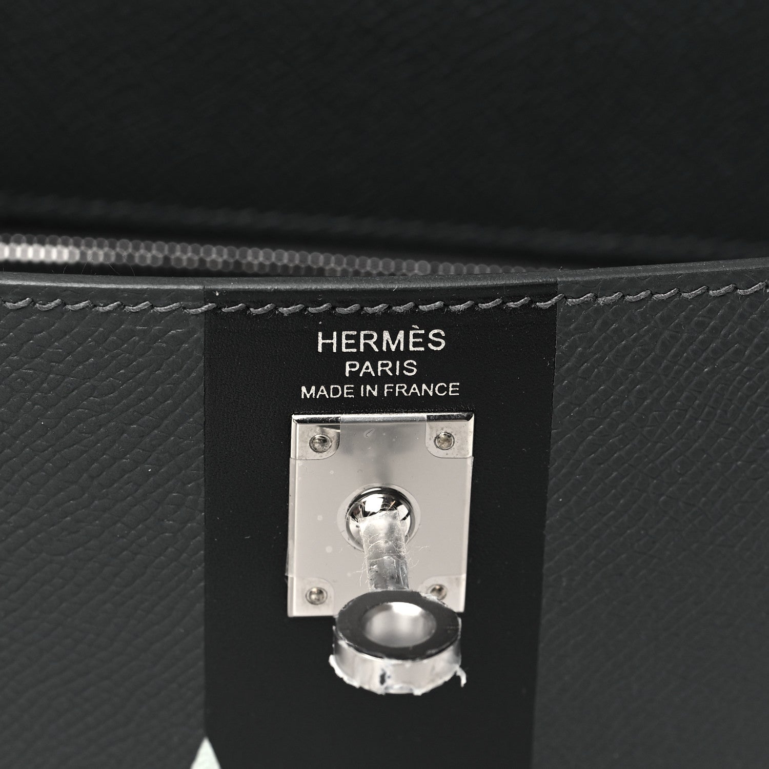 Hermes Epsom Tadelakt Chevre Mysore Casaque Etoilee Kelly Sellier 25 Ardoise Black Vert Peppermint 6 of 11