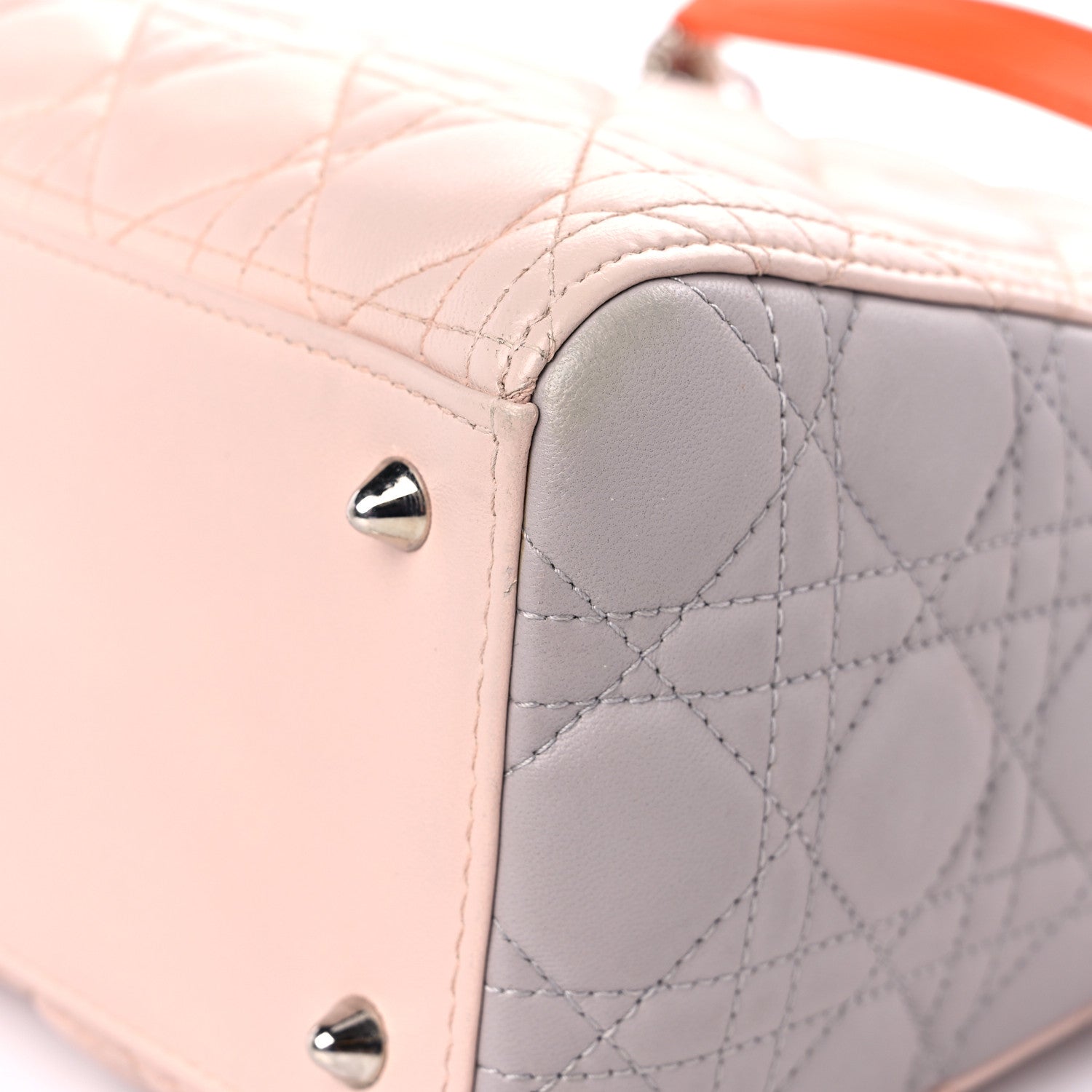 Christian Dior Lambskin Cannage Medium Tri-Color Lady Dior Rose Pale Multicolor 10 of 13