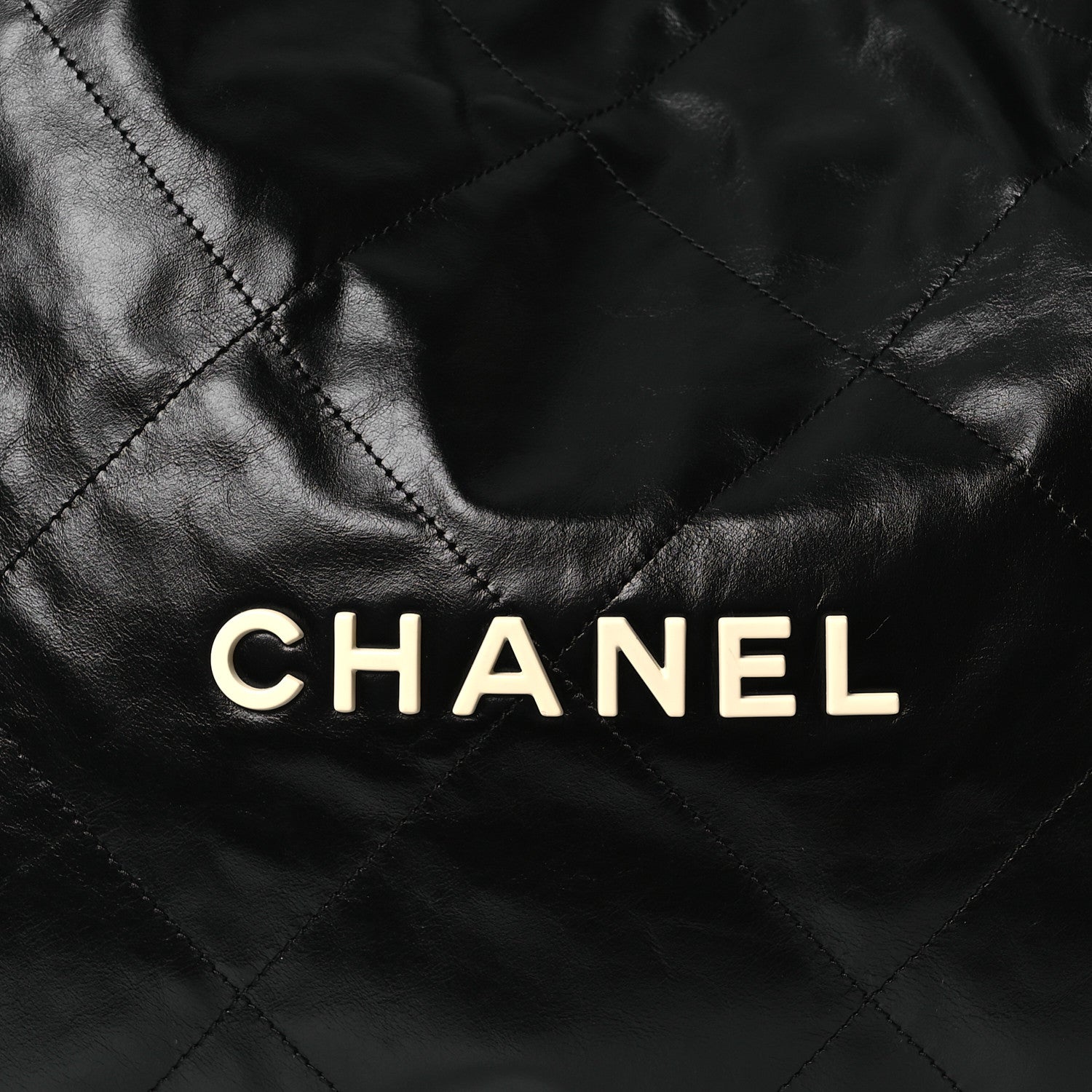 Chanel Shiny Calfskin Quilted Chanel 22 Black White 9 of 12