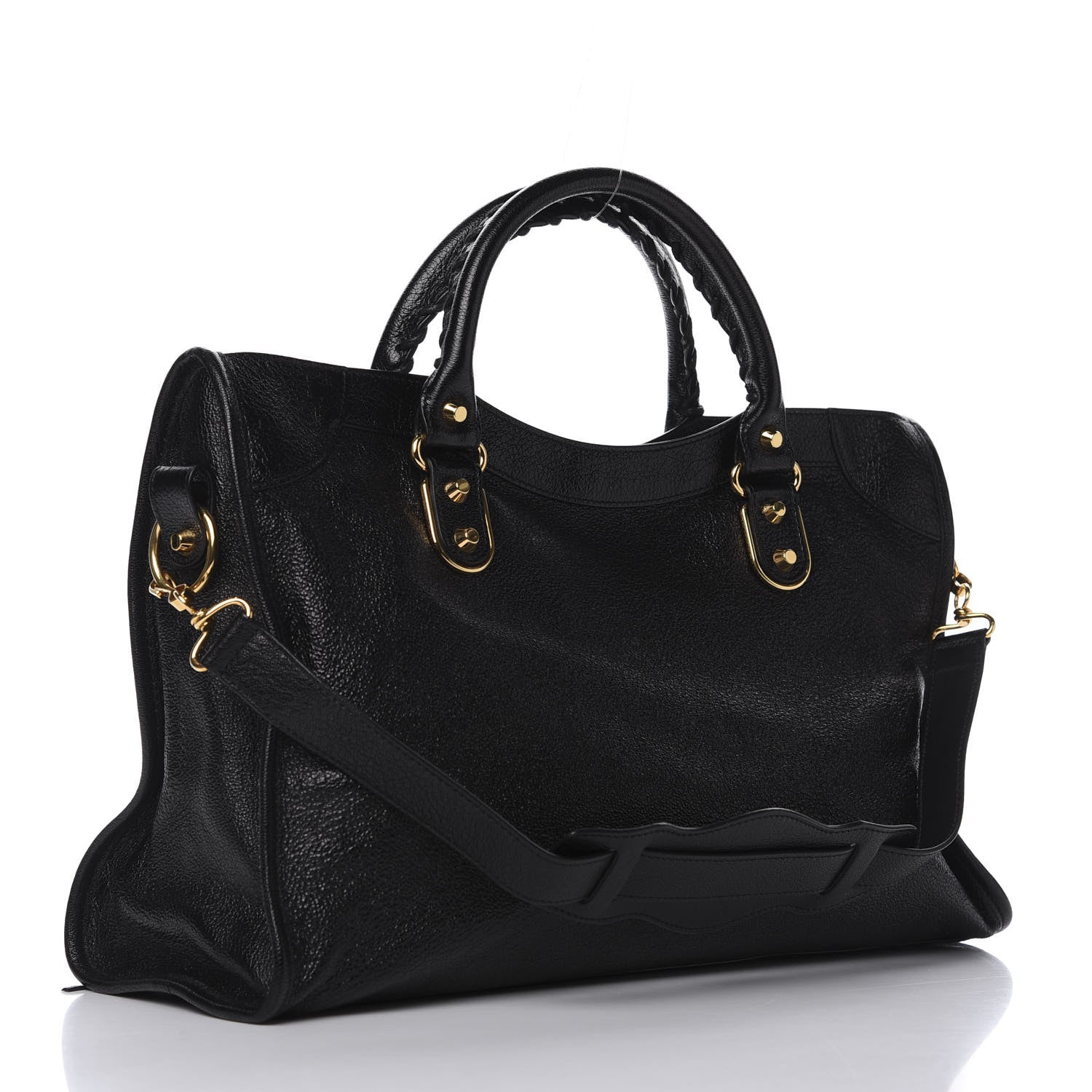 Balenciaga Chevre Gold Metallic Edge Hardware City Black 2 of 9