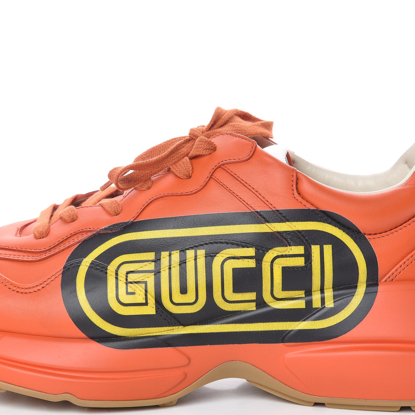 X SEGA Calfskin Logo Mens Rhyton Sneakers 12 Deep Orange