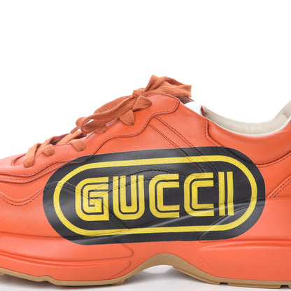 Gucci X SEGA Calfskin Logo Mens Rhyton Sneakers 12 Deep Orange 6 of 10