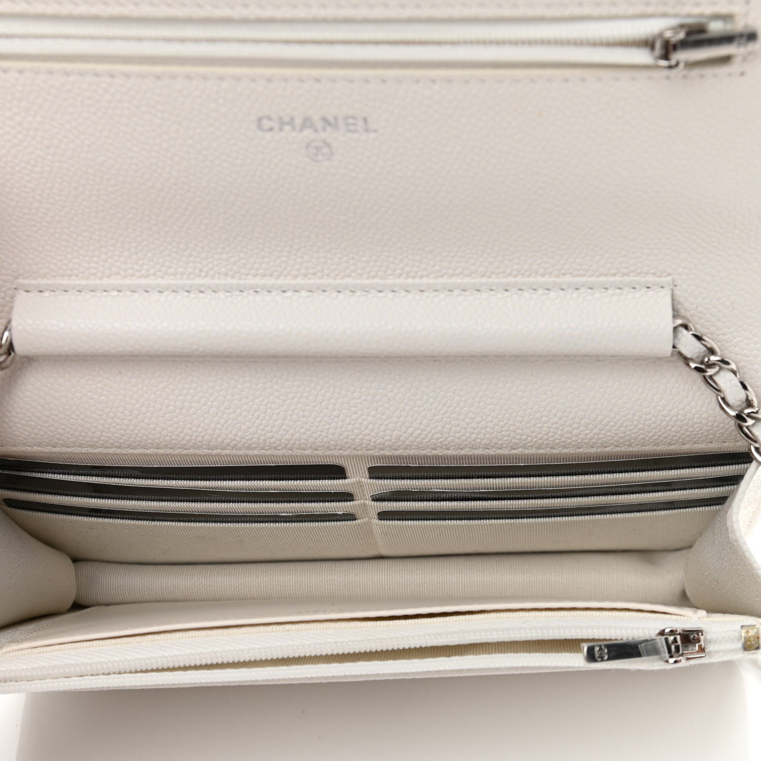 Chanel Caviar Quilted Wallet On Chain WOC White 5 of 12