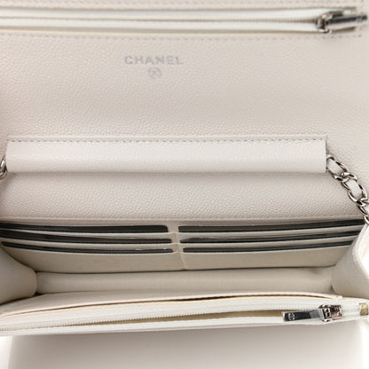 Chanel Caviar Quilted Wallet On Chain WOC White 5 of 12