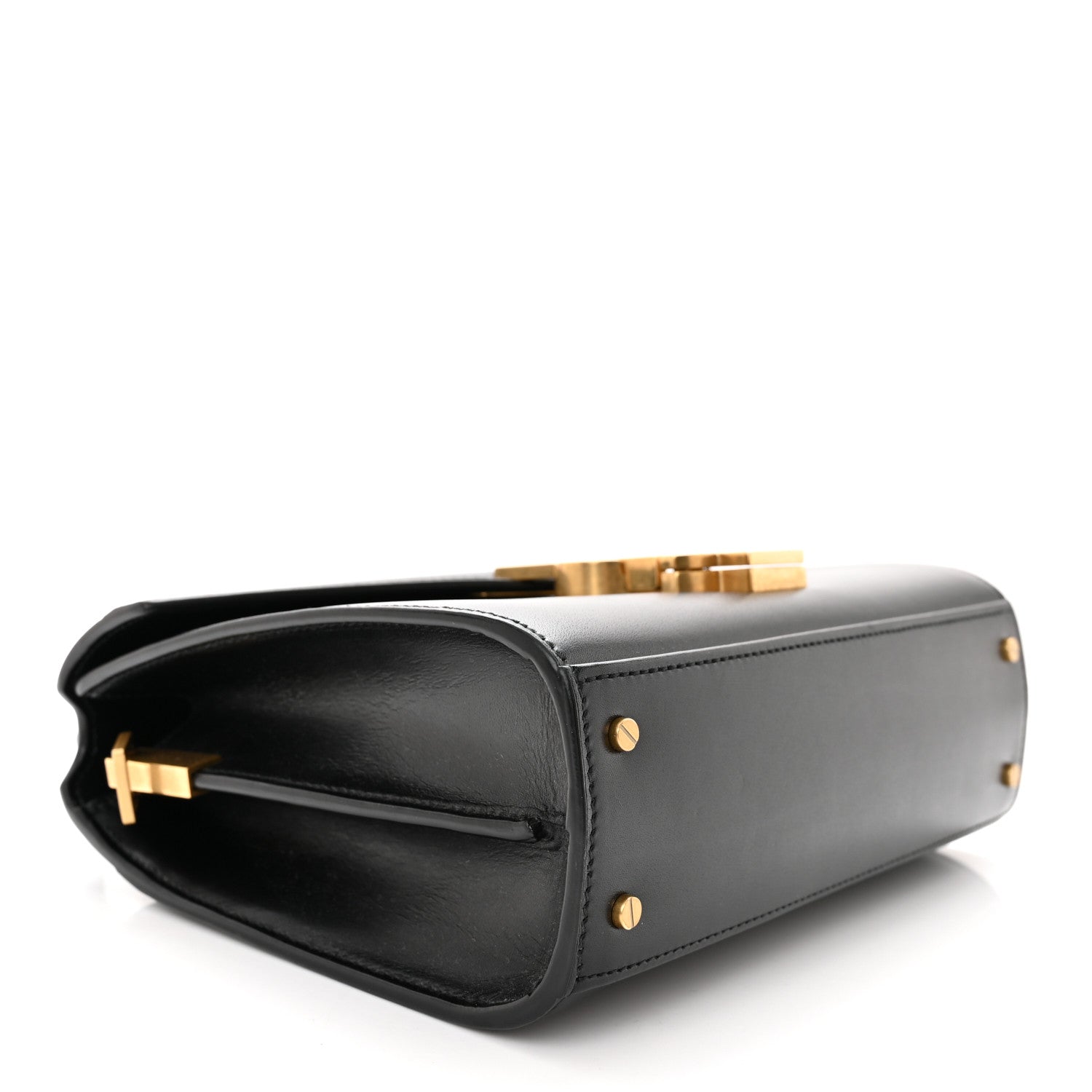 Saint Laurent SAINT LAURENT Calfskin Mini Classic Monogram Cassandra Top Handle Black 4 of 11