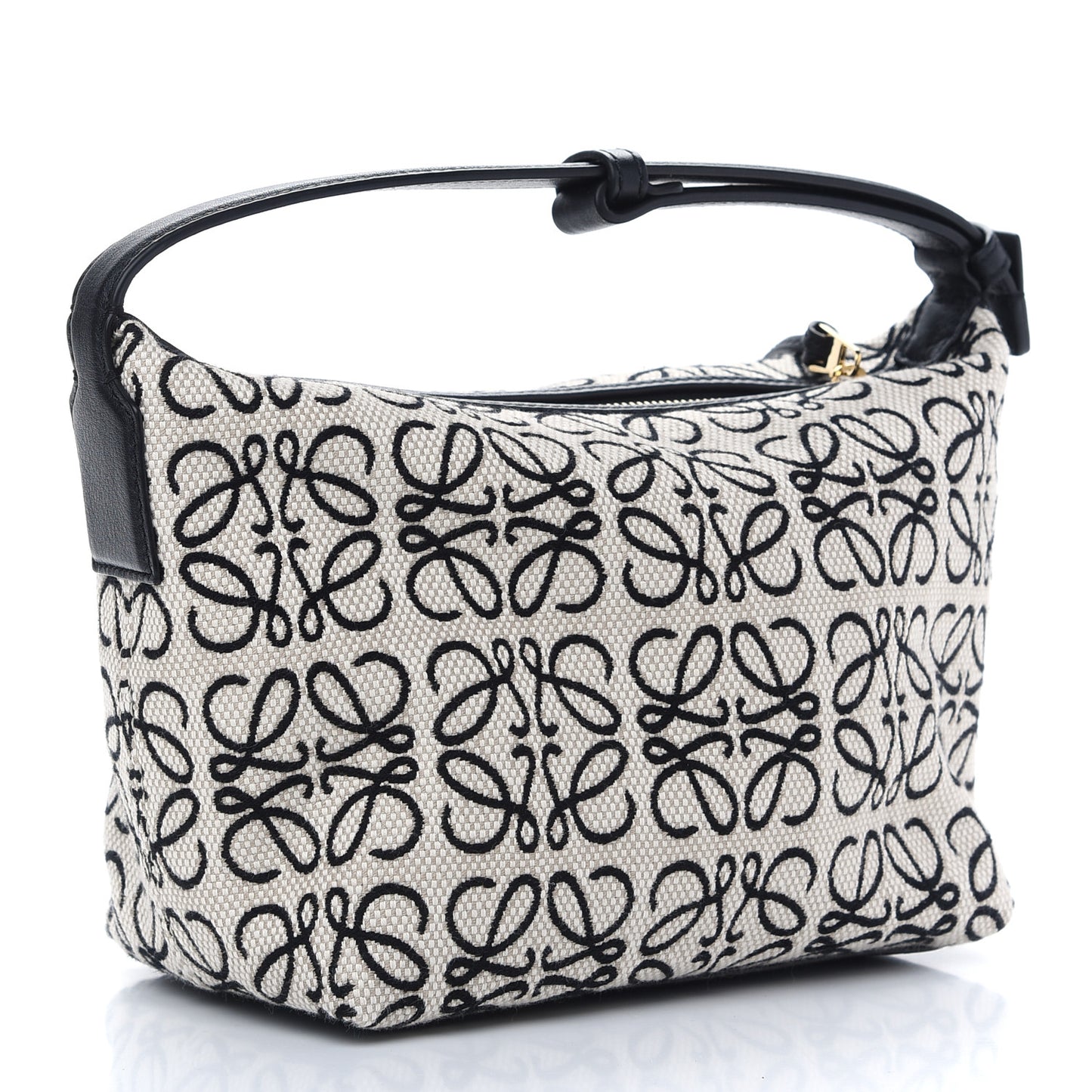 Jacquard Anagram Calfskin Small Cubi Bag Ecru Black