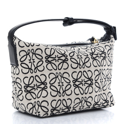 Loewe Jacquard Anagram Calfskin Small Cubi Bag Ecru Black 3 of 9