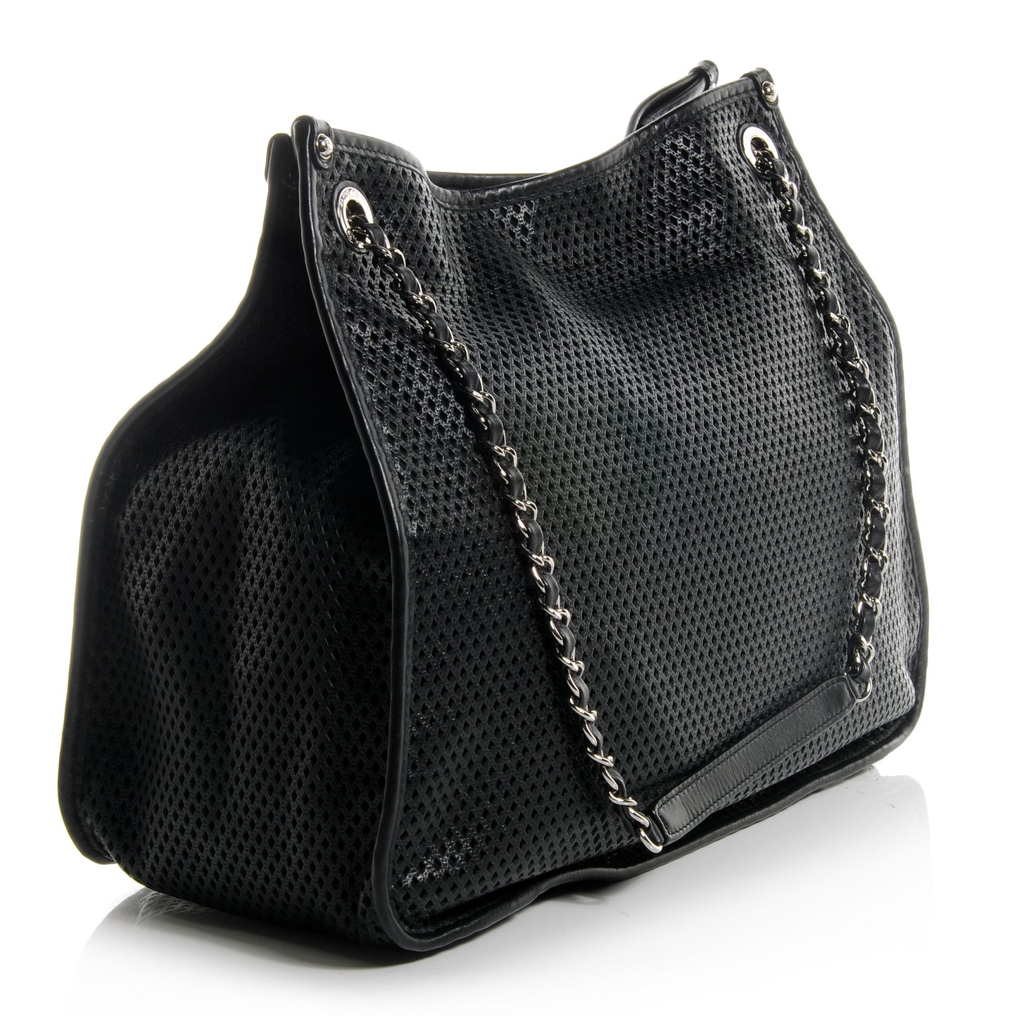 Calfskin Perforated Up In The Air Tote Black