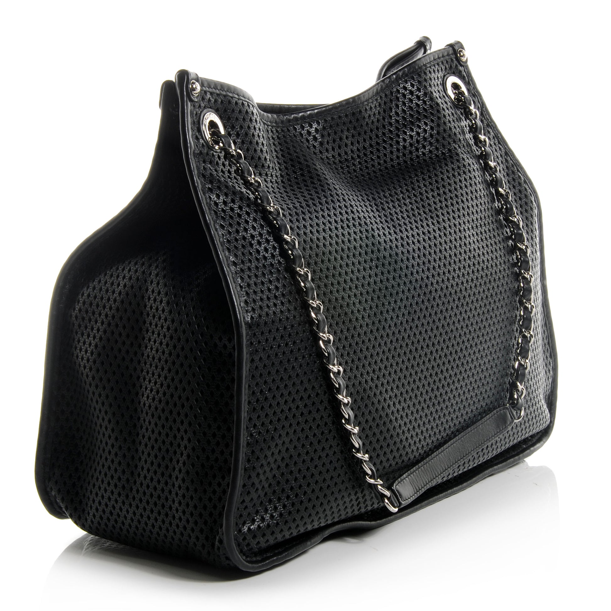 Chanel Calfskin Perforated Up In The Air Tote Black 3 of 9