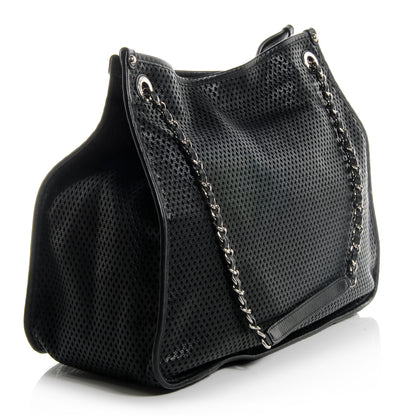 Chanel Calfskin Perforated Up In The Air Tote Black 3 of 9