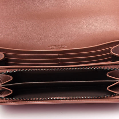 Bottega Veneta Nappa Intrecciato Continental Flap Wallet Dusty Rose Pompei 3 of 4