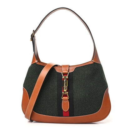 Gucci Loden Fabric Cuoio Harness Web Small Jackie 1961 Hobo Underwood Harness Brown 1 of 10