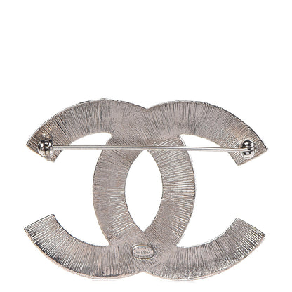Chanel Baguette Crystal CC Brooch Silver 3 of 4