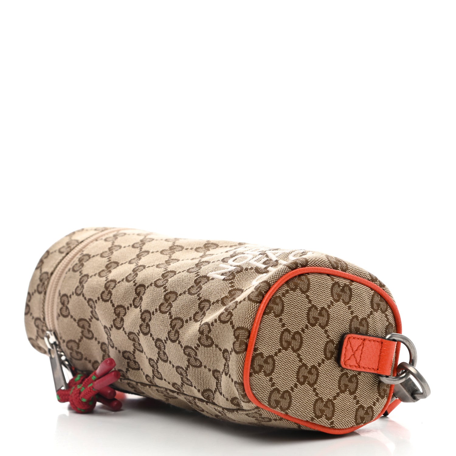 Gucci X THE NORTH FACE Monogram Textured Dollar Calfskin Barrel Shoulder Bag Beige Ebony Mystic White Deep Orange 4 of 12