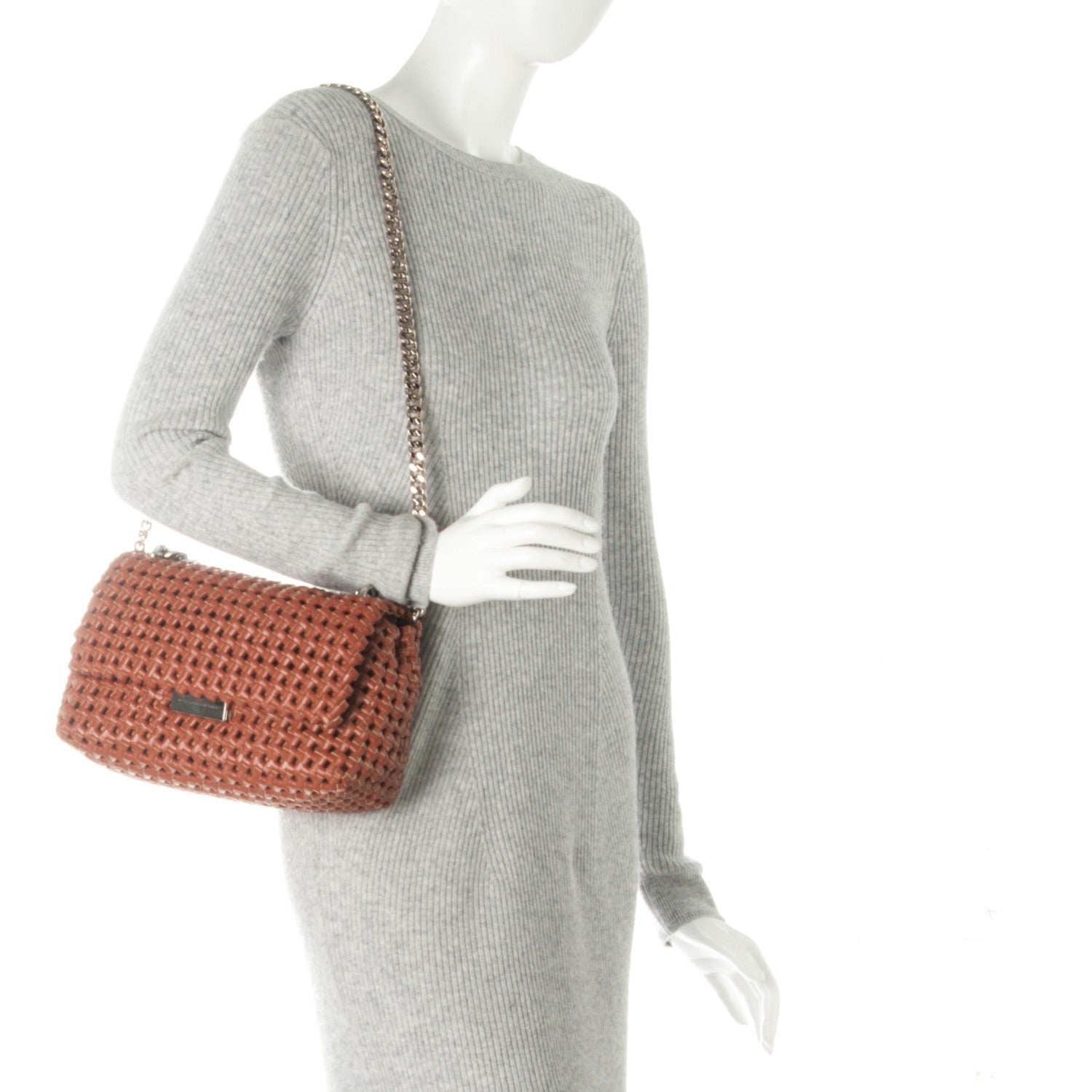 Stella McCartney Eco Alter Nappa Weaved Becks Shoulder Bag Brandy 2 of 8