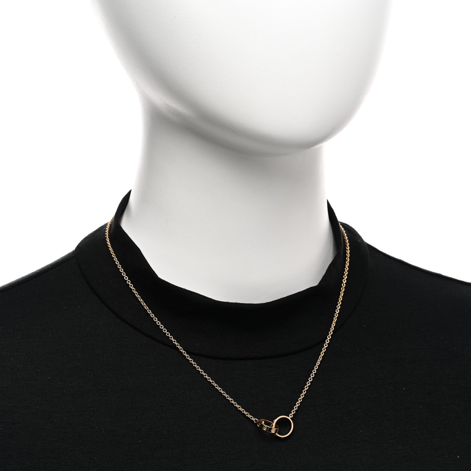 Cartier 18K Yellow Gold Interlocking LOVE Necklace 2 of 5