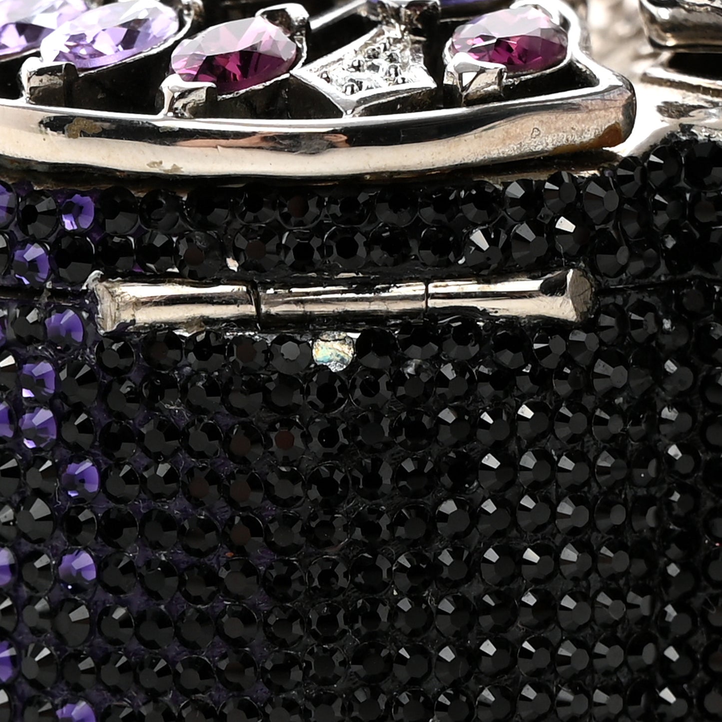Crystal Butterfly Celestrina Minaudiere Clutch Plum