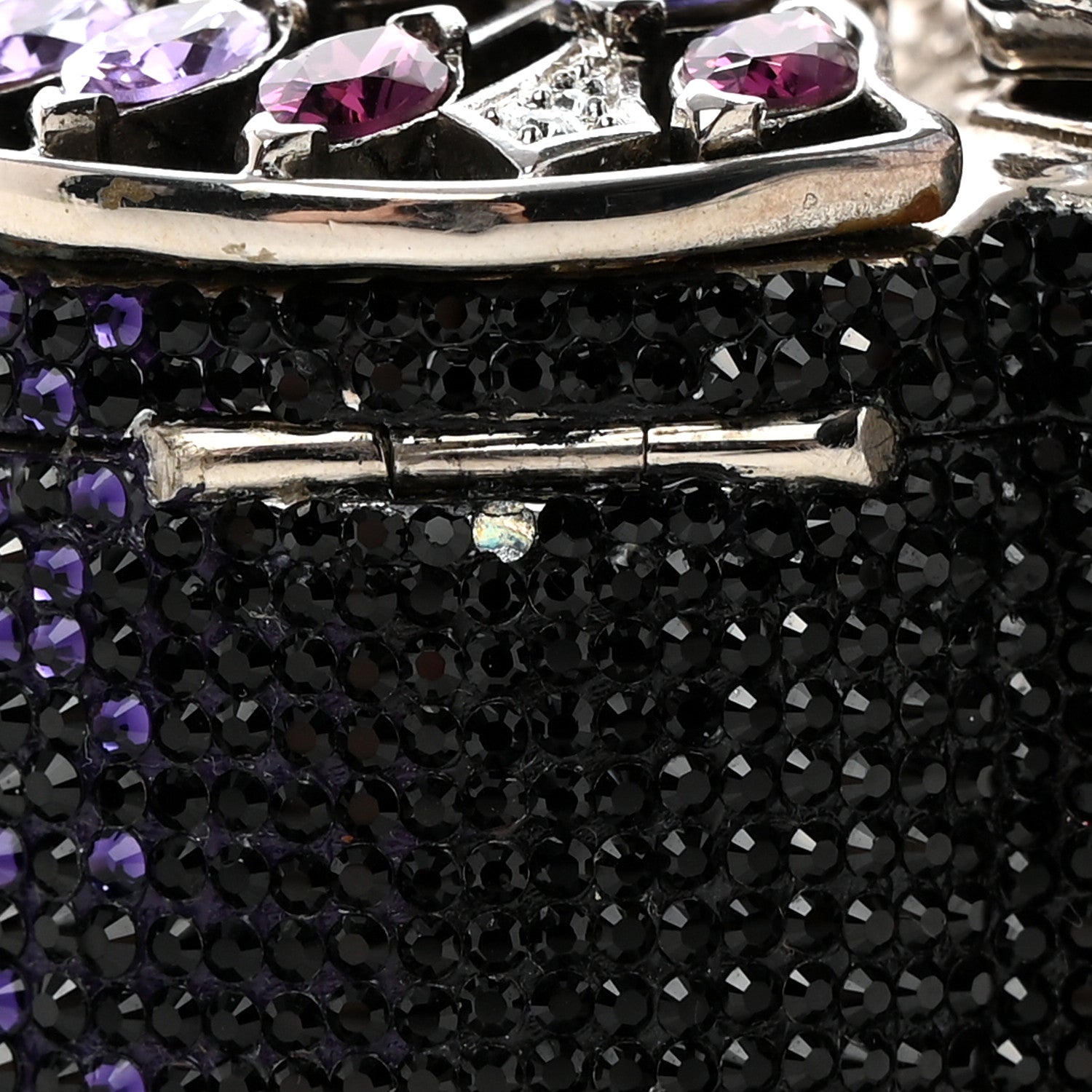 Judith Leiber Crystal Butterfly Celestrina Minaudiere Clutch Plum 10 of 13
