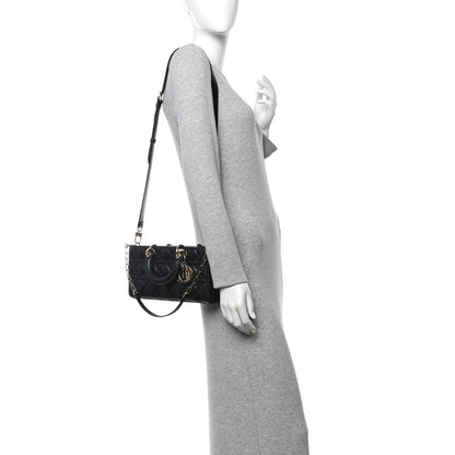 Christian Dior Lambskin Cannage Medium Lady D-Joy Black 2 of 9