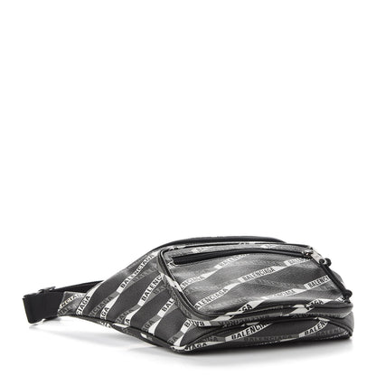 Balenciaga Coated Canvas Losange Monogram Explorer Belt Bag Black Grey 4 of 9