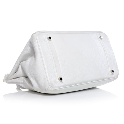 Hermes Taurillon Clemence Birkin 35 White 3 of 11