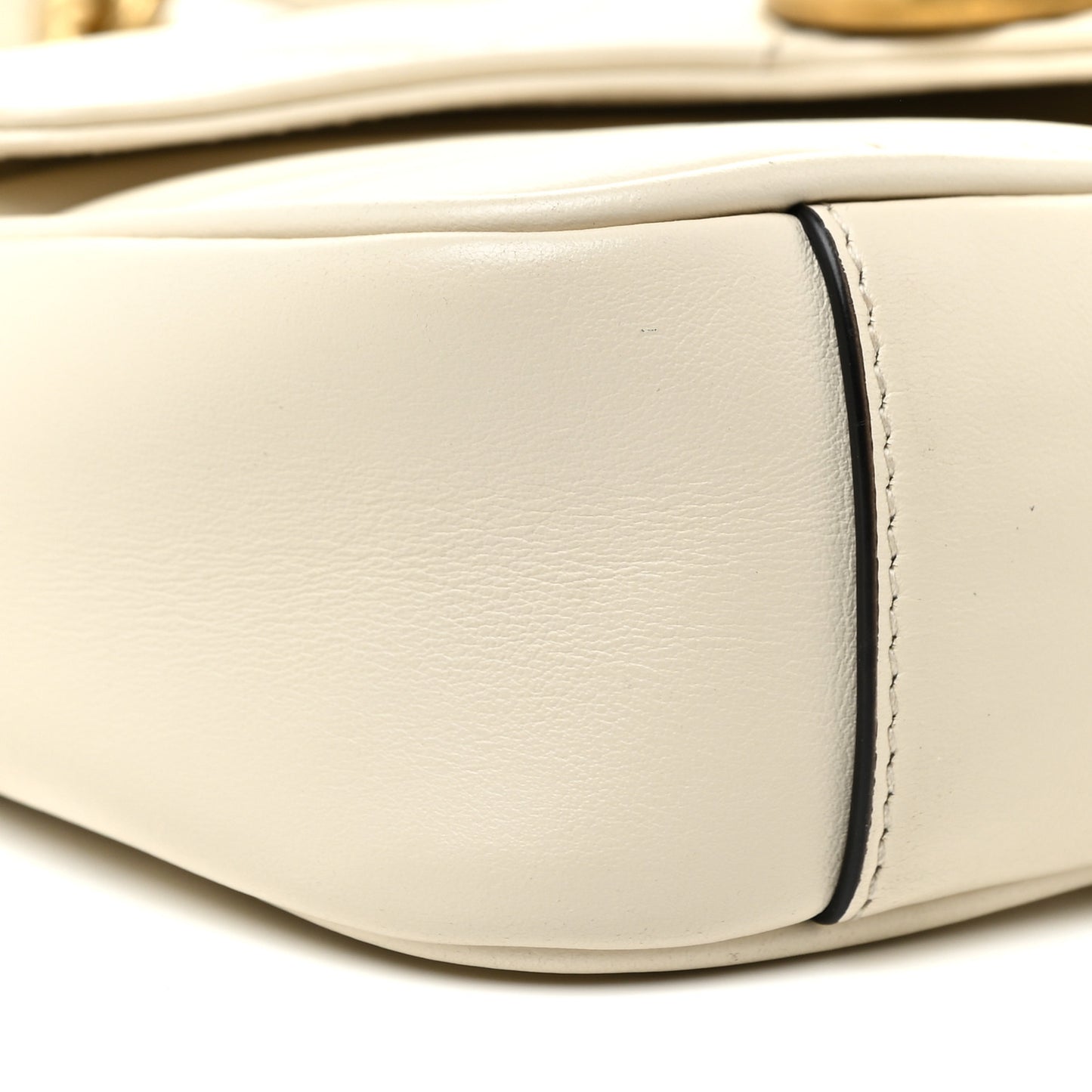Calfskin Matelasse Mini GG Marmont Shoulder Bag White