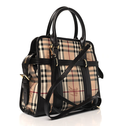 Burberry Haymarket Check Medium Minford Portrait Tote Chocolate 3 of 9