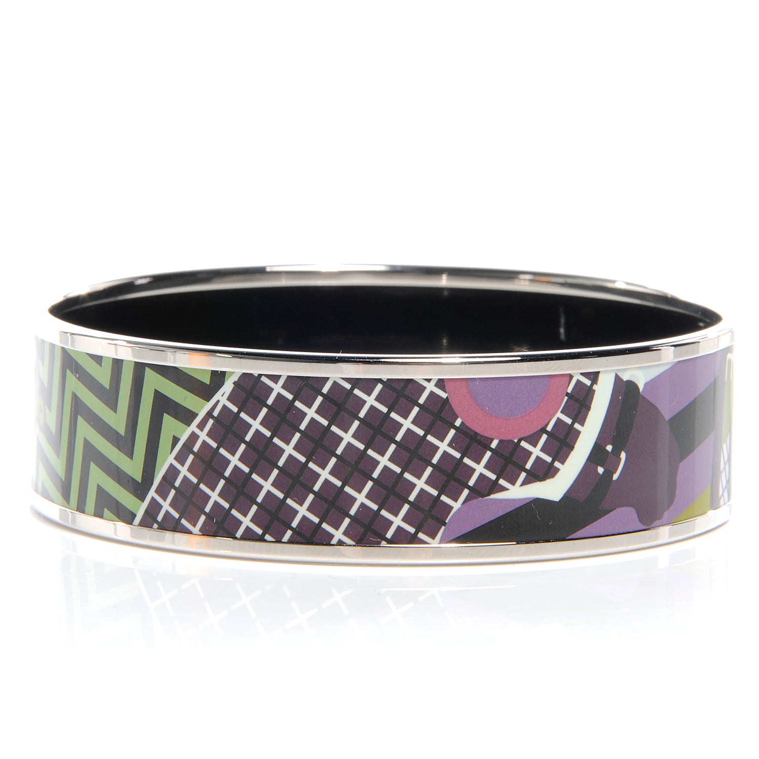 Hermes Enamel Printed Wide Bracelet 65 3 of 5