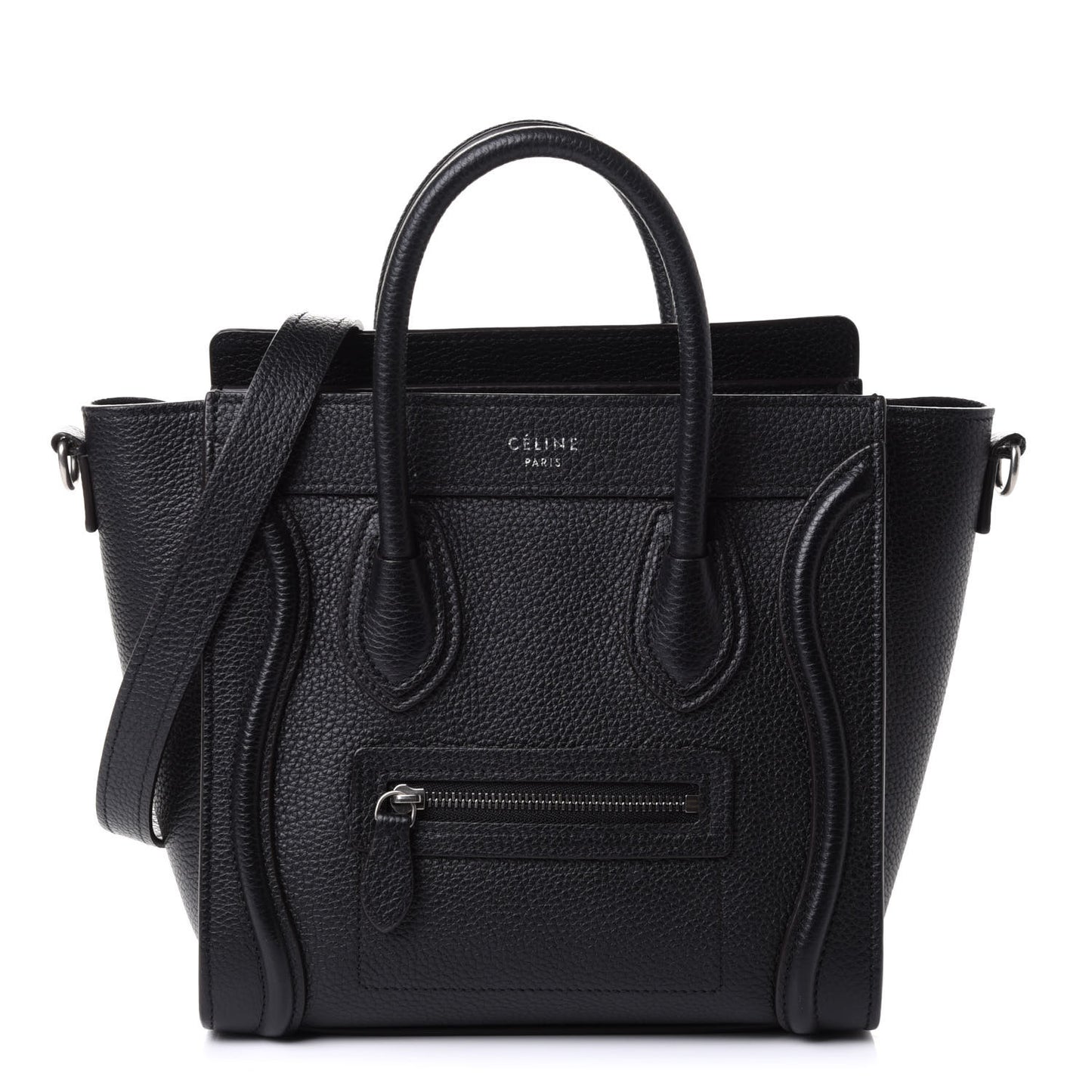 Drummed Calfskin Nano Luggage Black
