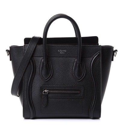 Celine Drummed Calfskin Nano Luggage Black 1 of 12