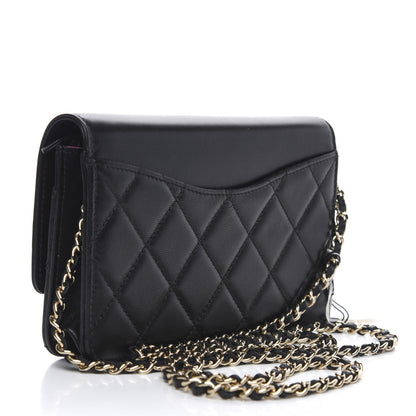 Chanel Goatskin Quilted Timeless CC Wallet On Chain WOC Black 3 of 12
