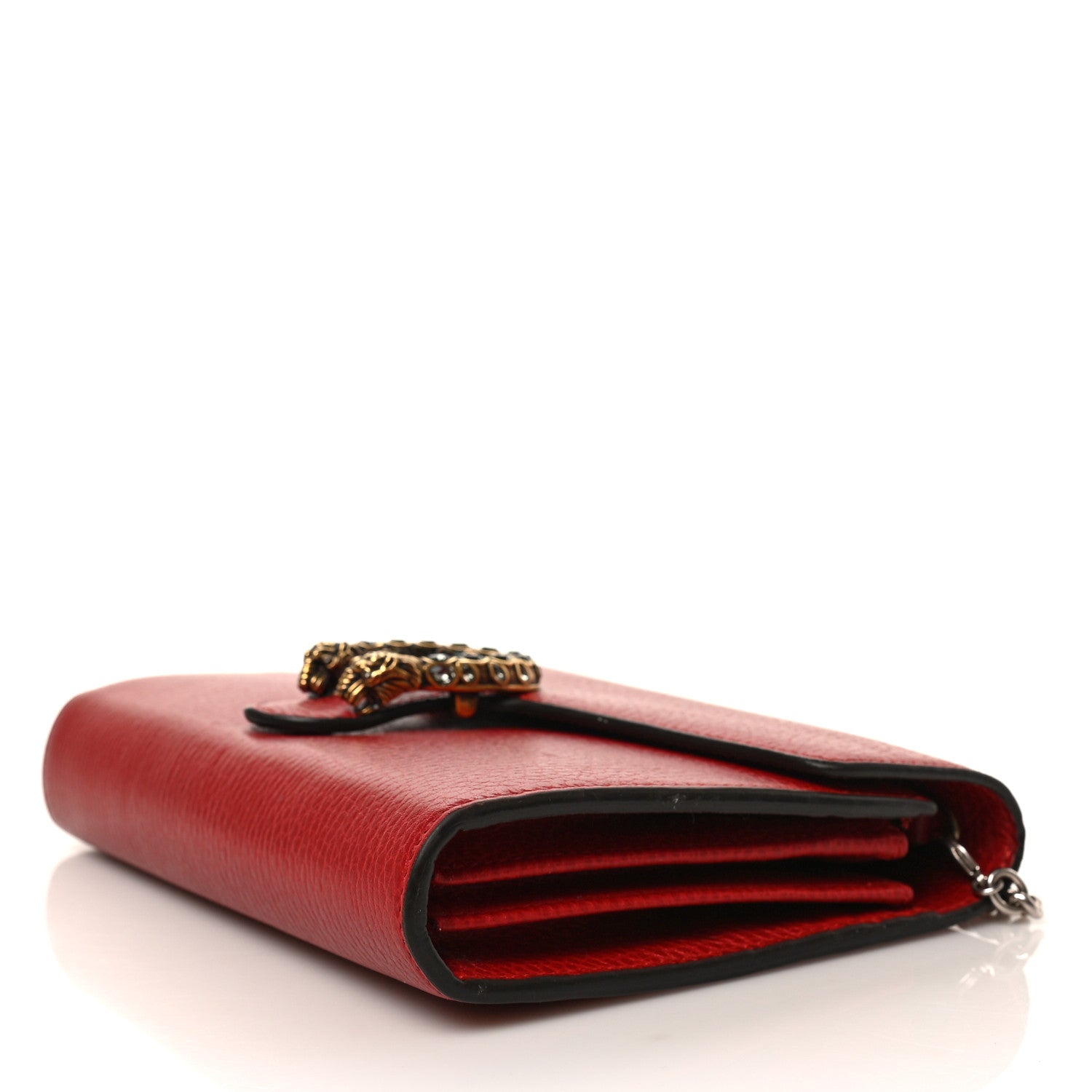 Gucci Calfskin Mini Dionysus Chain Wallet Hibiscus Red 9 of 10