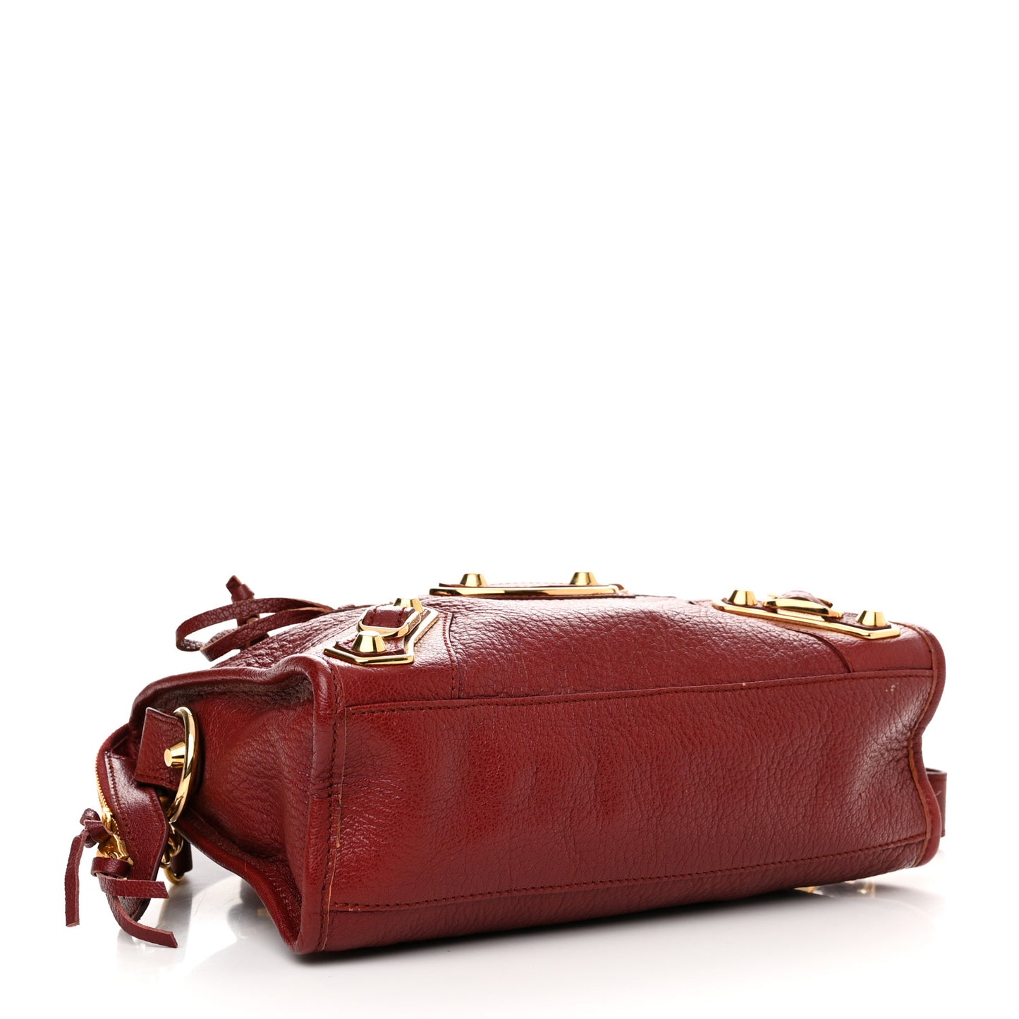 Chevre Gold Metallic Edge Hardware Mini City Rouge Brique Rouge Grenade