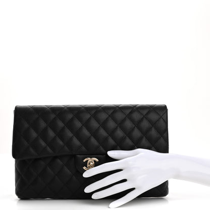 Chanel Caviar Quilted Flap Clutch Black 2 of 9